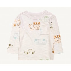 Cat&Jack Cream Vehicles Long Sleeve T-shirt