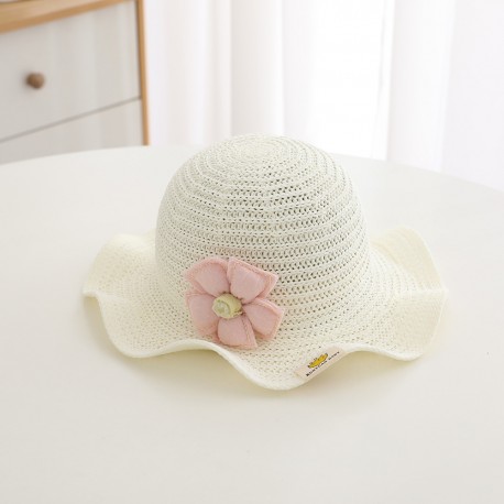 White Flower Summer Hat