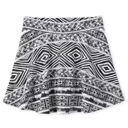 Place Black Pattern Skort