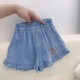 Ice Cream Ruffle Denim Short Pants