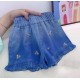 Star Flowers Ruffle Denim Short Pants