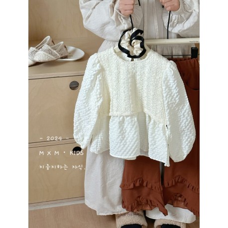 White Pretty Puffy Sleeve Top