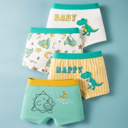 4pcs Green Dinosaurs Boxer