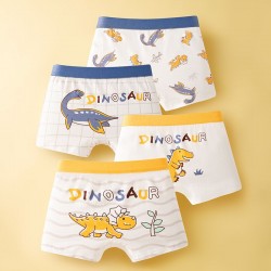 4pcs White Dinosaurs Boxer