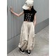 Black ABCD Top Set Ribbon Oversized Pants IDR 110K