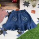 Heart Embroidery Denim Skirt