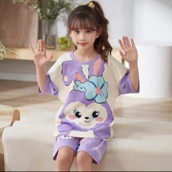 Cream Purple Stell@ Short Set