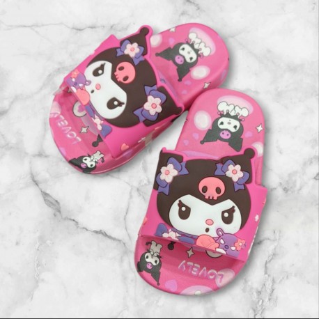 Pink Kurom1 Flowers Slippers