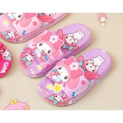 Purple Pink Mel0dy Flowers Slippers