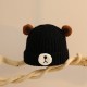 Black Bear Knit Beanie Hat