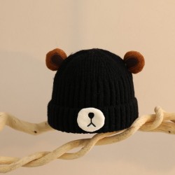 Black Bear Knit Beanie Hat