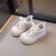 White Sequins Pearl Shoes