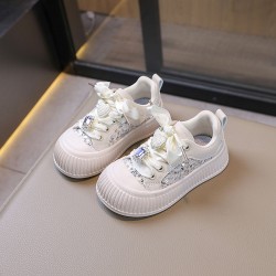 White Sequins Pearl Shoes