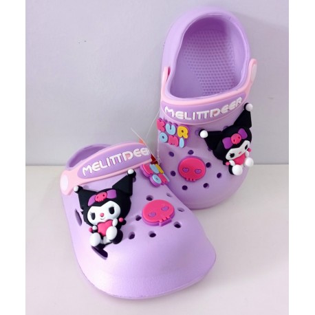 Purple Kurom1 Heart Clogs