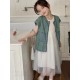 White Dress Set Denim Outer
