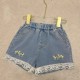 Flowers Embroidery Lace Denim Pants