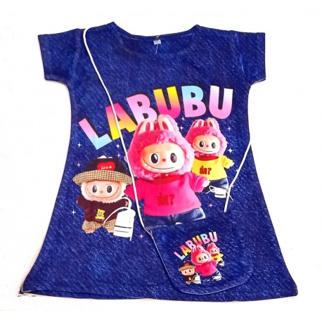 Blue Rainbow L@bubu Dress+Sling Bag