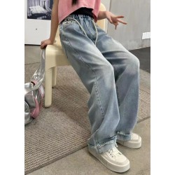 Light Blue Denim Cuff Washed Jeans