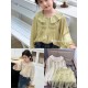 Lime Front Pleated Top