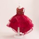 Red Gold Sequins Sparkle Dress