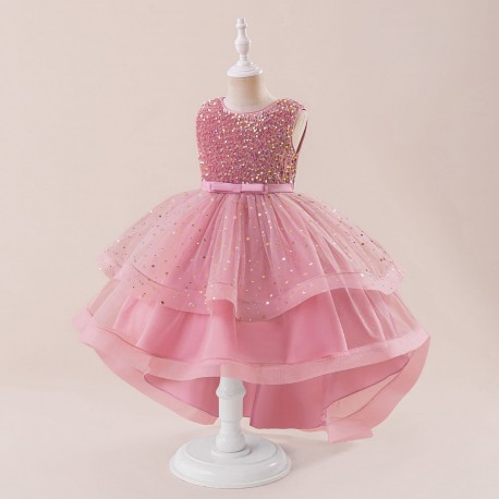 Pink Gold Sequins Sparkle Dress