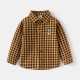 Yellow Plaid Bear LS Shirt