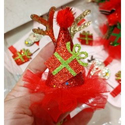 3D Xmas Sparkle Hat Present Tutu Hair Clips