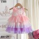 Pink Purple Rose Layered Dress