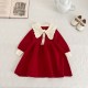Red Pearl Knit Dress