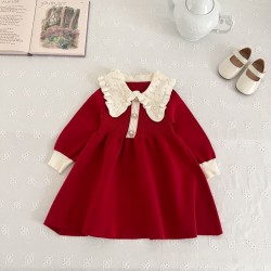 Red Pearl Knit Dress