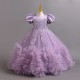 Purple Sparkle Waves Tulle Party Dress