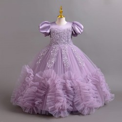 Purple Sparkle Waves Tulle Party Dress