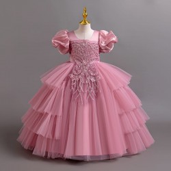 Dusty Pink Elegance Sparkle Layered Tulle Party Dress