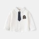 White LS Shirt with Tie