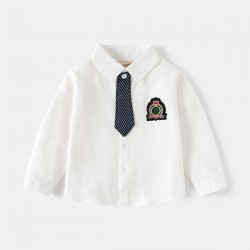 White LS Shirt with Tie