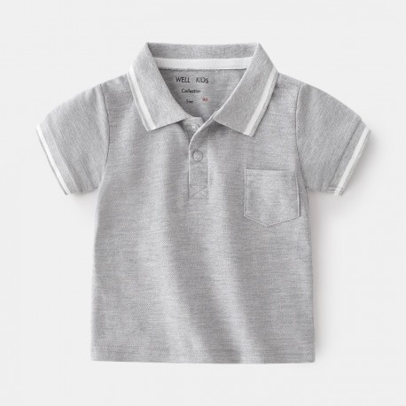 Grey Pocket Polo Shirt