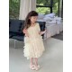 White Shoulder Ribbon Scales Dress