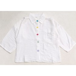 White Rainbow Button Shirt
