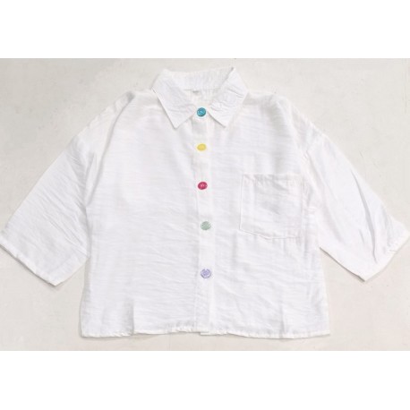 White Rainbow Button Shirt