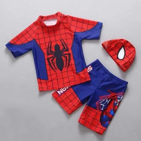 3in1 Red Blue Spiderman Swimsuits