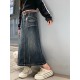 Black Pocket Denim Skirt (no belt)