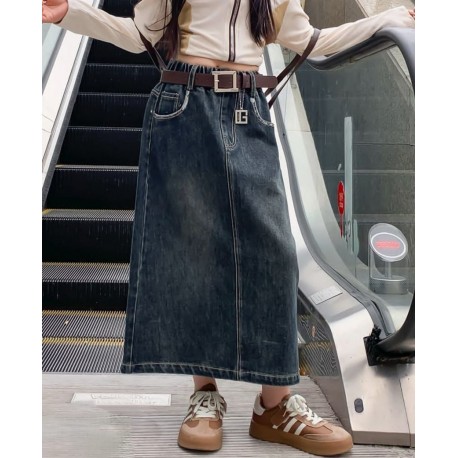 Black Denim Skirt (no belt)