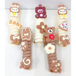 Cream Brown Spiral Hair Accessories