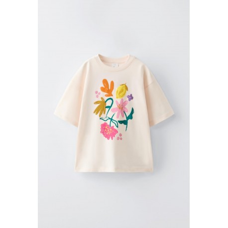 Zarra Cream Floral T-shirt