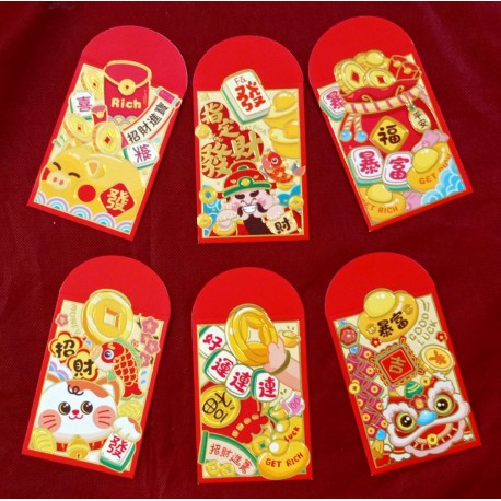 Angpau CNY Small 3D Gold (6pcs)