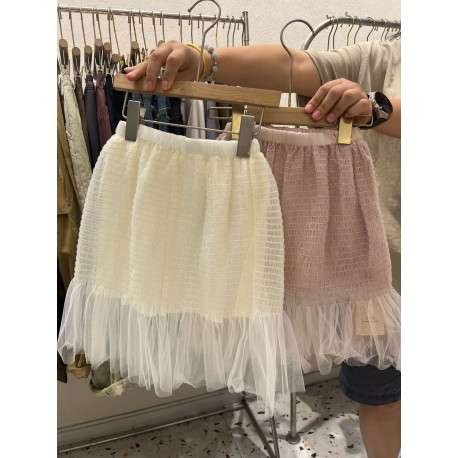 Cream Smocked Tutu Skirt