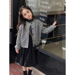 2in1 Black Dress and Grey Knit Jacket