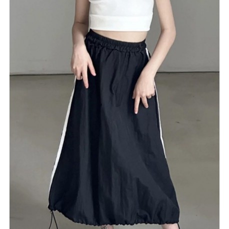 Black White Lined Skirt