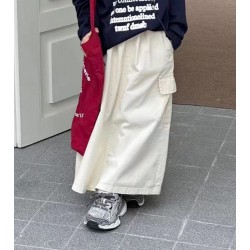 Cream Two Pocket Cargo Skirt