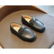Black Leather Pantofel Shoes